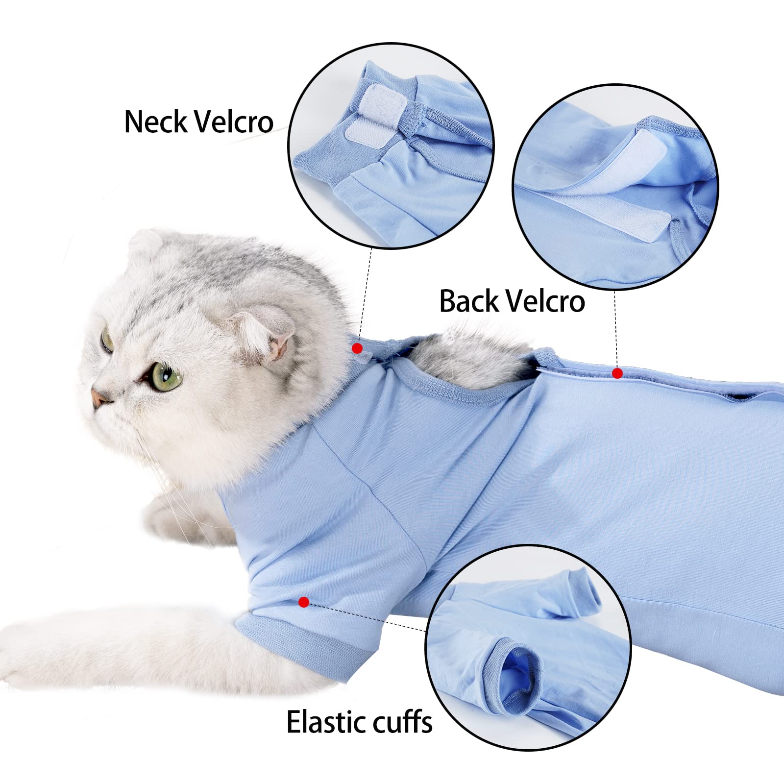Amazon.co.jp: 手術後の猫の回復スーツ、腹部の傷のためのペットの回復